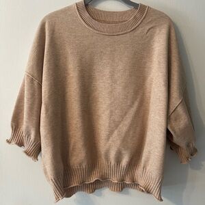 Amazon Women's Tan Crew Neck Sweater